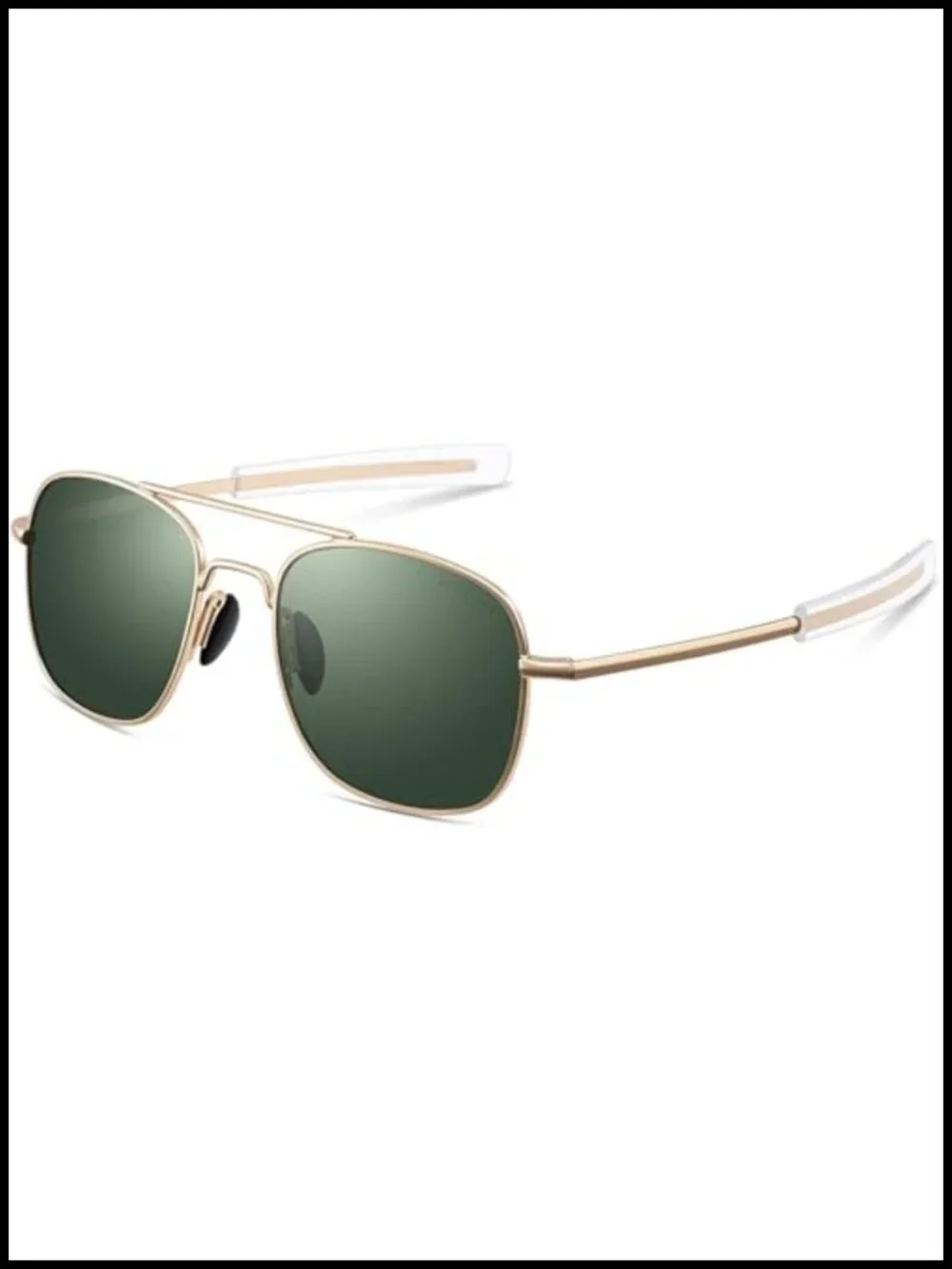 53mm Polarized Aviator Sunglasses with Bayonet Temples Metal Frame